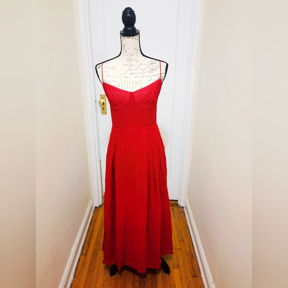 NWT REFORMATION Jaelyn Dress Red - Picture 2 of 8